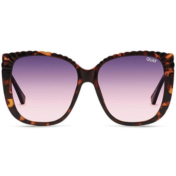 quay Accessories - Quay Ever After Etched Sunglasses-Tort/SmokePink